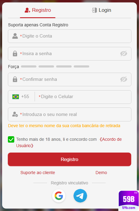 Experiência de Jogos 59b.com